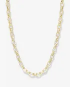 Ashley Chain Link Necklace 9mm - Gold|White Diamondettes