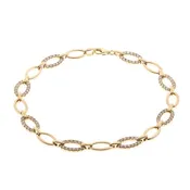 Alternating Diamond Oval Link Bracelet