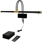 Cocoweb Battery Operated LED Piano Lamp Black with Brass Accents 22" Shade