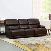 Aleena Leather Power Reclining Sofa with Power Headrest — Furniture Mattress Depot