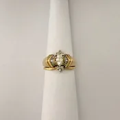 Ladies YG Wedding Set with Diamonds