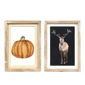 10x13 Reversible Wall Art - Reindeer & Pumpkin