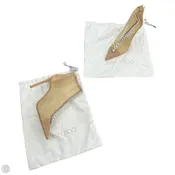 Boots Luxury Designer By Jimmy Choo In Beige, Size: 9
