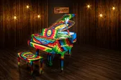Baldwin R Feelin' Groovy Tie-Dye Exotic Series parlor Grand Piano