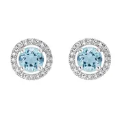 Aquamarine and Diamond Earrings