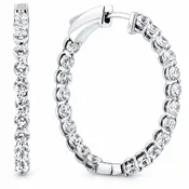 14KW 5CT DIAMOND HOOPS