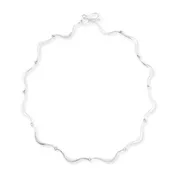 14k White Gold Forged Wave Link Necklace