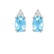 10K Birthstone Earrings – Blue Topaz – December