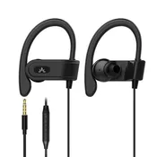 3.5mm Ear Hook Wired Sports Stereo Earphone Over Ear Earbuds Headphones w/Mic