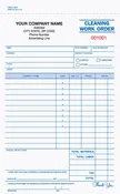 Cleaning-Janitorial Work Orders 3 Part