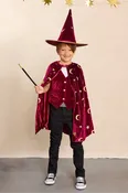 Burgundy Magician Costume Set for Boys