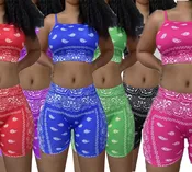 PAISLEY PRINT CROP TOP/SHORTS