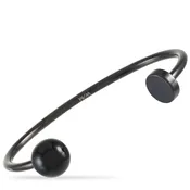Calvin Klein Black PVD-Plated Stainless Steel Open Bangle Bracelet KJ9RBF14010M