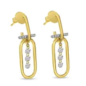 Dashing Diamond Large Paper Clip Earrings — Creative Jewelers