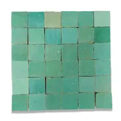 Aloe Vera Zellige Tile - 2x2 Mosaic