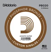 D'Addario Single String, Phosphor Bronze Wound, Ball End