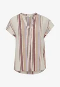 b.young BYHamia Striped Button-Down Blouse – Beige Multi