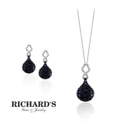Diamond Earrings In Black Diamonds 14 Karat White Gold