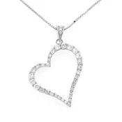14K White Gold Diamond Heart Pendant Necklace (0.51 ct. tw.)