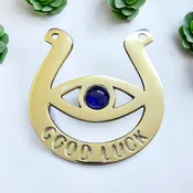Brass Good Luck Horseshoe with Nazar