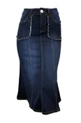 Calf Length Denim Skirt