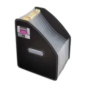 13-Pocket Vertical Expanding File, Letter Size, Black, 1/EA