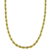6mm Rope Chain Gold PVD Plate 316L Surgical Stainless Steel Necklace