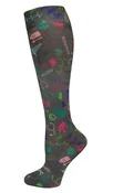 12" Soft Comfort Compression Socks Medical Symbols Pewter