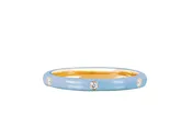 3 Diamond & Baby Blue Enamel Stack Ring