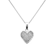 14K White Gold Invisible Set Diamond Heart Pendant Necklace (0.49 ct. tw.)
