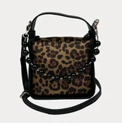 AHDORNED CARLY ANIMAL PRINTED SUEDE CROSSBODY - LEOPARD