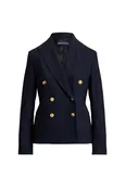 Double-Breasted Stretch-Wool Crop Blazer