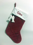 As Is Red + White Velvet Cat Stocking for a Cat named SEE PHOTO