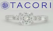 0.29 ct TACORI Crescent Platinum Semi-Mount Diamond Engagement Ring Rtl 3,350