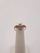 10kt Rose Gold Pearl and White Sapphire Ring