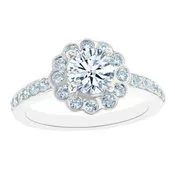 14kt 1.00ct Round Halo Engagement Ring