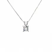0.17 CTW Square Miracle Setting Diamond Pendant