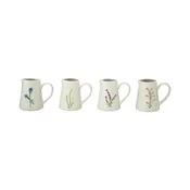 Embossed Stoneware Creamer with Botanicals