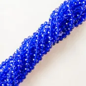 10mm Cobalt Faceted Crystal Rondelle Strand