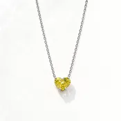 1.20 CT Fancy Intense Yellow Diamond Necklace | Heart Shaped