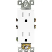 15 Amp - Decorator Duplex Receptacle - Tamper Resistant White - 125 Volt