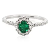 0.35ct Emerald and Diamond Ring