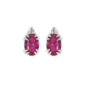 10KT.04CT(2)DIA 6X4OV CREATED RUBY EARS