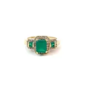 14k 1.25ct Emerald & Diamond Ring