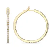 14kt Yellow Gold Inside Out Diamond Hoops