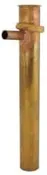 1-1/2″ x 12″ Rough Brass Dishwasher Tailpiece with Solid Brass Nut, 17 GA, Direct Connect (1/2″ Copper)