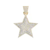 10K Yellow Gold Star Diamond Pendant 2.0 Carat