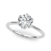 14K White Gold Round Solitaire Engagement Ring