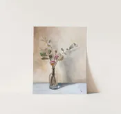 Dried Strawflowers in Glass Vase - Giclée Print
