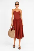 Amanda Maxi Dress-Brown